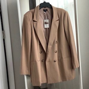 Lorna Luxe In The Style Camel Beige Double breasted blazer NWT Size US 6